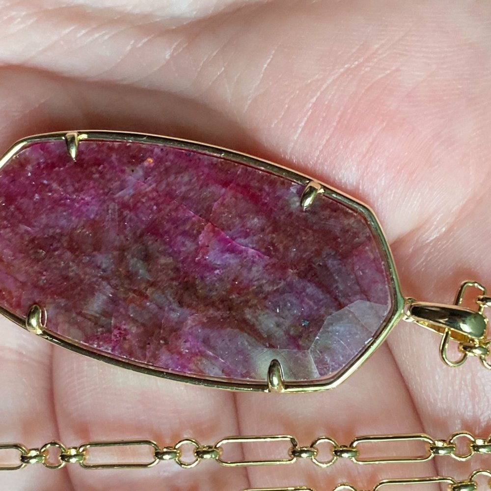 Kendra Scott Raspberry Labradorite Faceted Reid - Picture 3 of 5